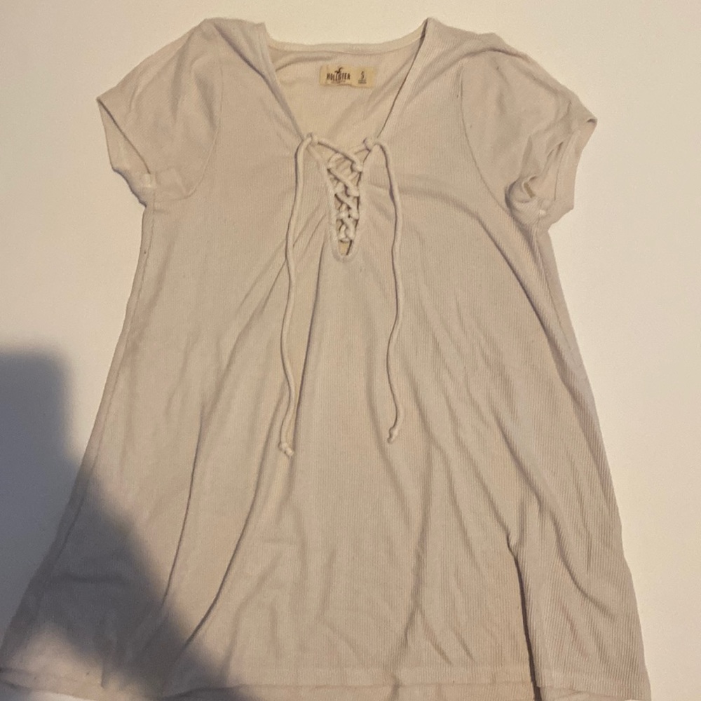 hollister white ribbed top